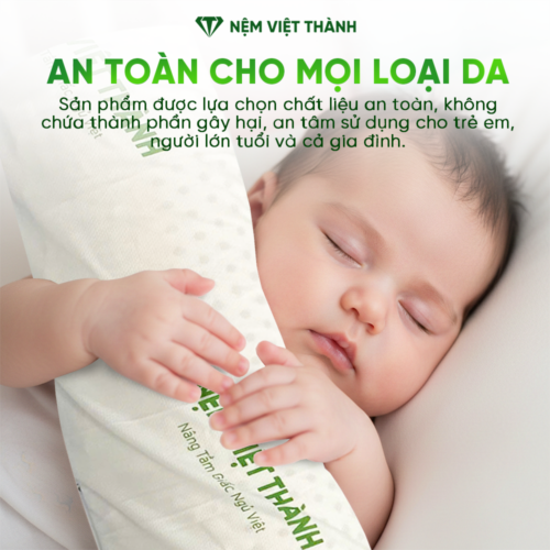 Gối Ôm Cao Su Thiên Nhiên Việt Thành 9 an toan cho da