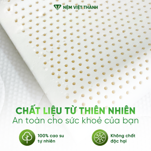 Gối Nằm Cao Su Thiên Nhiên Gợn Sóng Việt Thành 8 chat lieu TN 1
