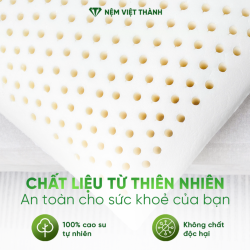 Gối Nằm Cao Su Thiên Nhiên Oval Việt Thành 3 chat lieu TN 4