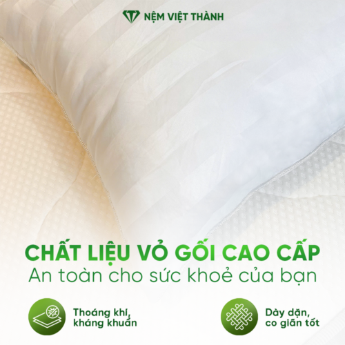 Gối Nằm Lông Vũ Việt Thành 3 chat lieu vo goi
