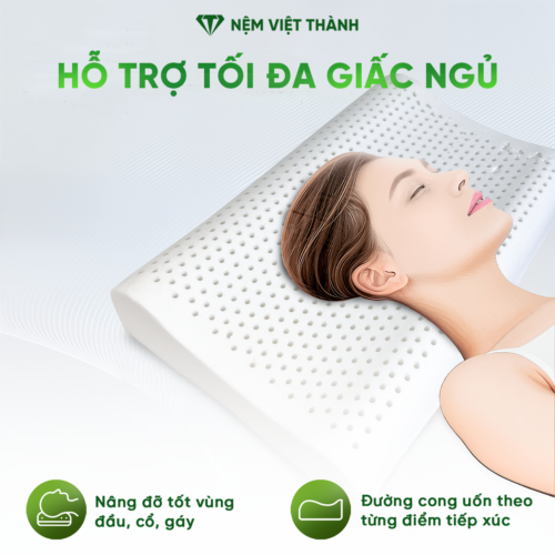 Gối Nằm Cao Su Thiên Nhiên Gợn Sóng Việt Thành 7 chi tiet 3