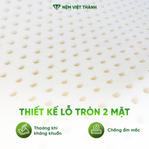 Thoáng khí kháng khuẩn nhờ thiết kế lỗ tròn 2 mặt