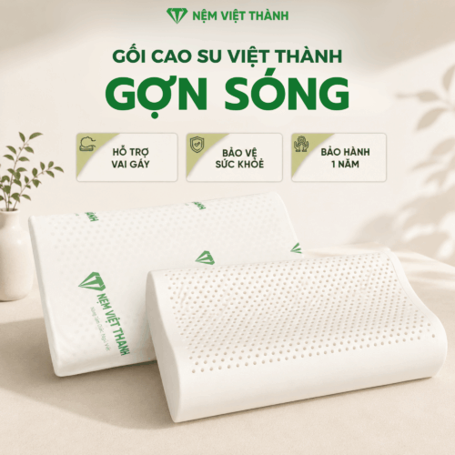 Gối Nằm Cao Su Thiên Nhiên Gợn Sóng Việt Thành