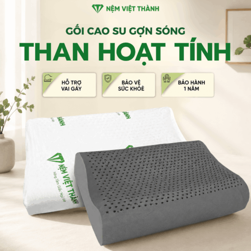 Gối Nằm Cao Su Thiên Nhiên Than Hoạt Tính Việt Thành