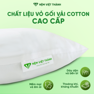 Chất liệu vỏ gối bằng cotton giúp thoáng khí và không gây bí nóng