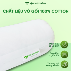 Vỏ gối được làm bằng cotton đảm bảo chất lượng cho người dùng