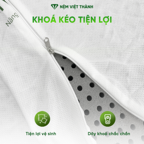 Gối Nằm Cao Su Thiên Nhiên Than Hoạt Tính Việt Thành 5 khoa keo 3
