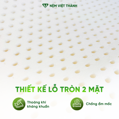 Gối Nằm Cao Su Thiên Nhiên Gợn Sóng Việt Thành 4 lo tron 2 mat 1