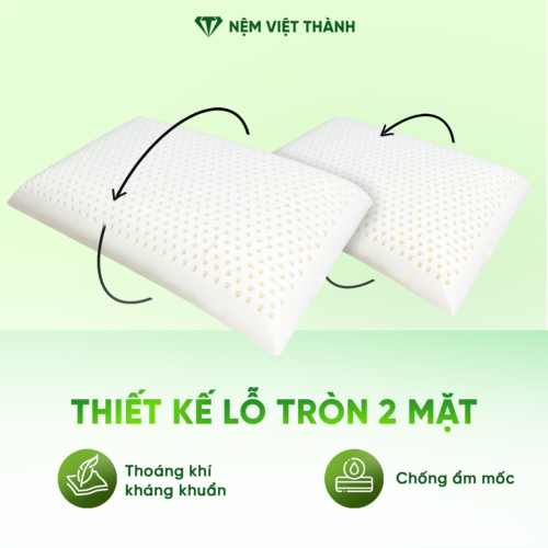 Gối Nằm Cao Su Thiên Nhiên Oval Việt Thành 7 lo tron 2 mat 3