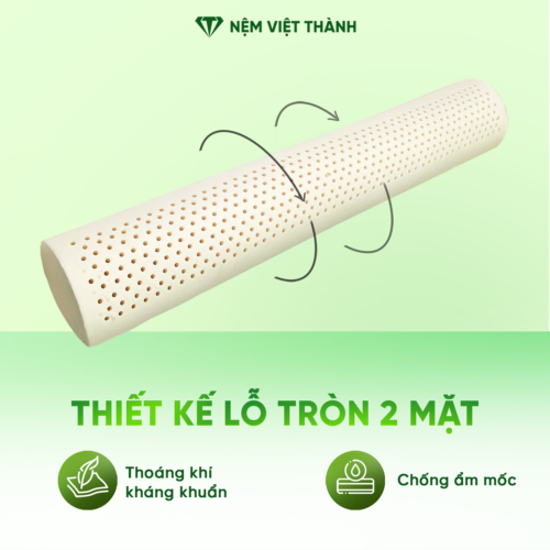 Gối Ôm Cao Su Thiên Nhiên Việt Thành 4 lo tron 2 mat