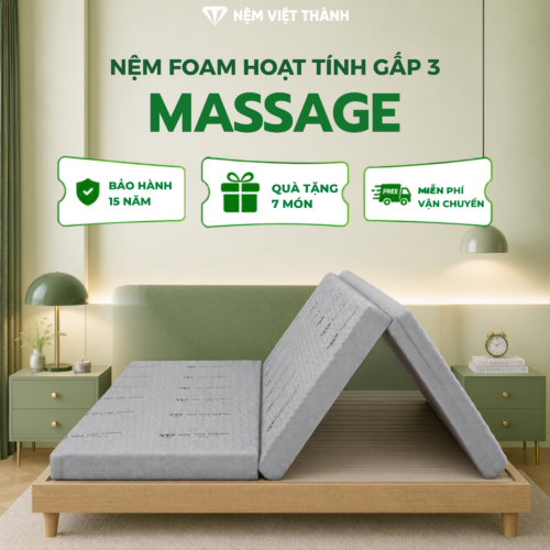 Nệm Foam Massage Hoạt Tính Gấp 3 Việt Thành