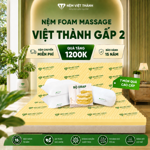 Nệm Foam Massage Gấp 2 Việt Thành