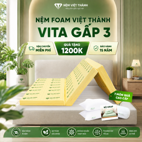 Nệm Foam VITA Gấp 3 Việt Thành