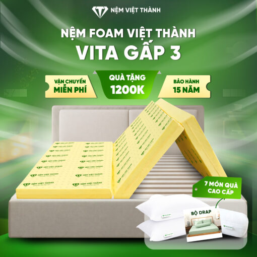 Nệm foam vita gấp 3 Việt Thành