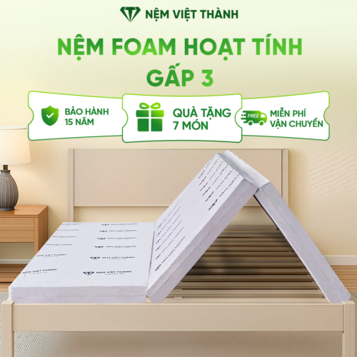Nệm Foam Hoạt Tính Gấp 3 Việt Thành