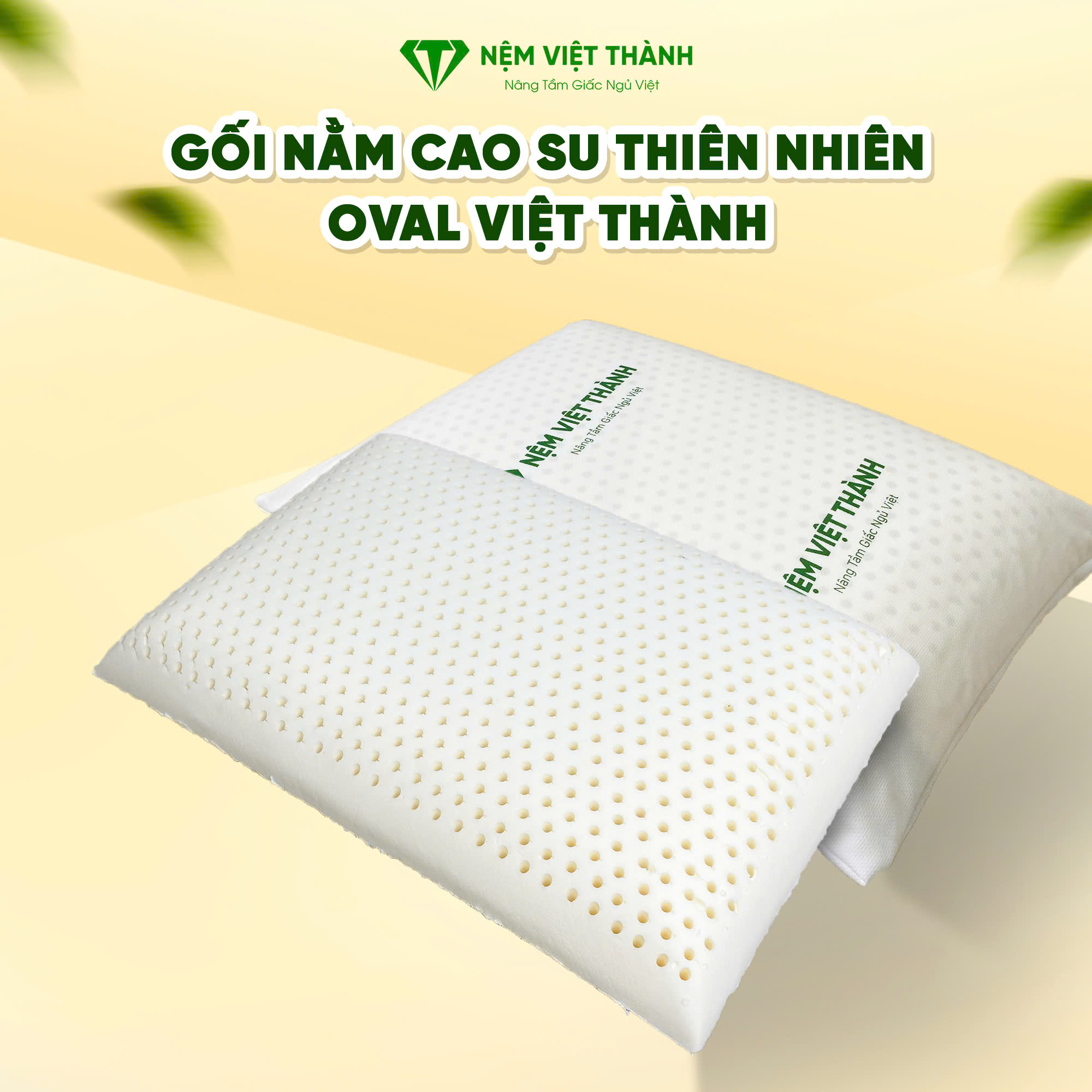 Gối nằm cao su thiên nhiên oval Việt Thành Gối nằm cao su thiên nhiên oval Việt Thành