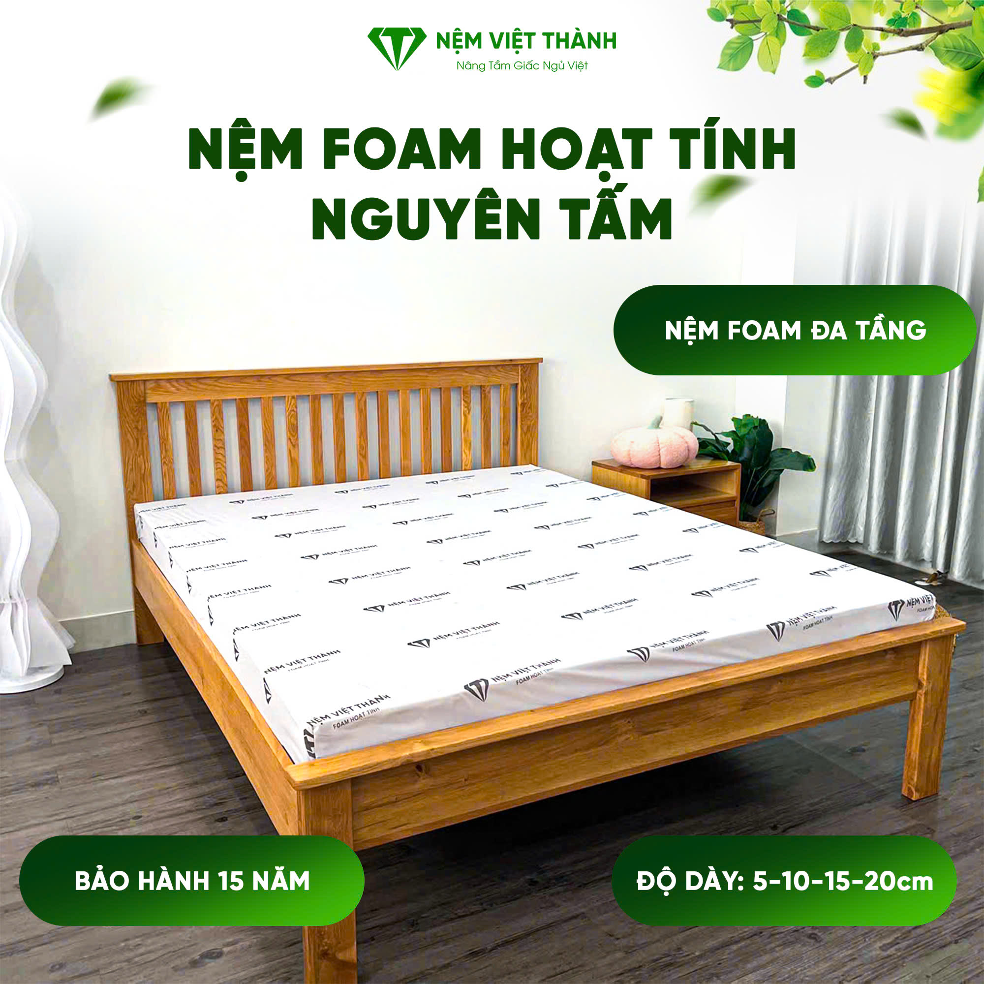 Nệm foam hoạt tính Việt Thành