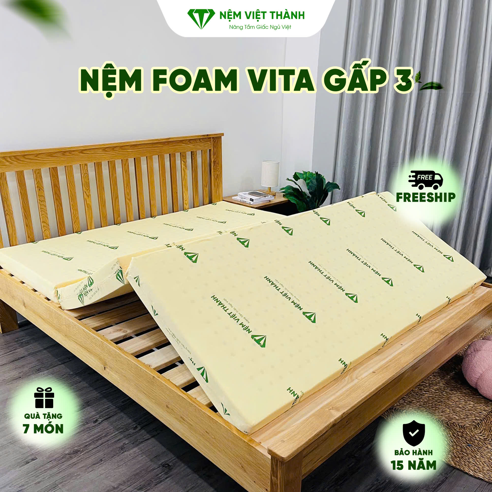 Nệm foam vita gấp 3 Việt Thành