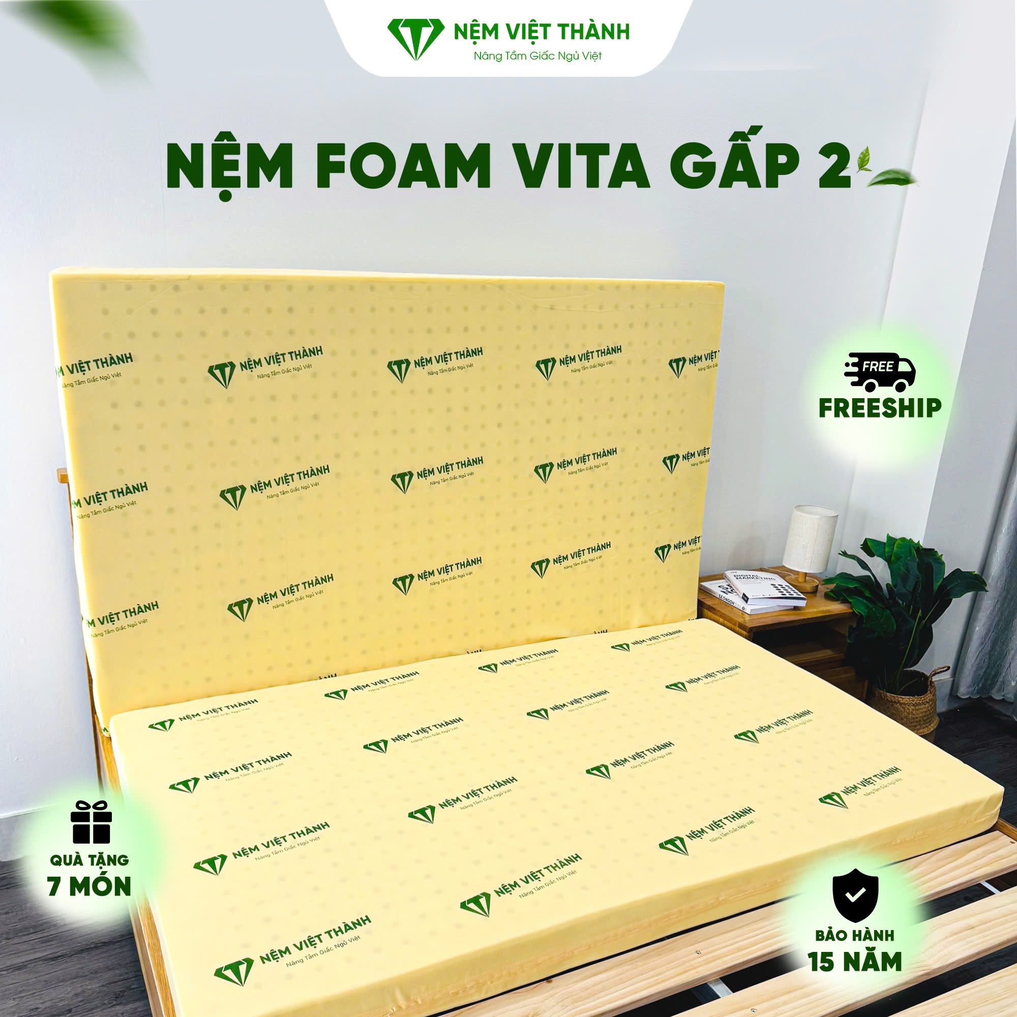 Nệm foam vita gấp 2 Việt Thành