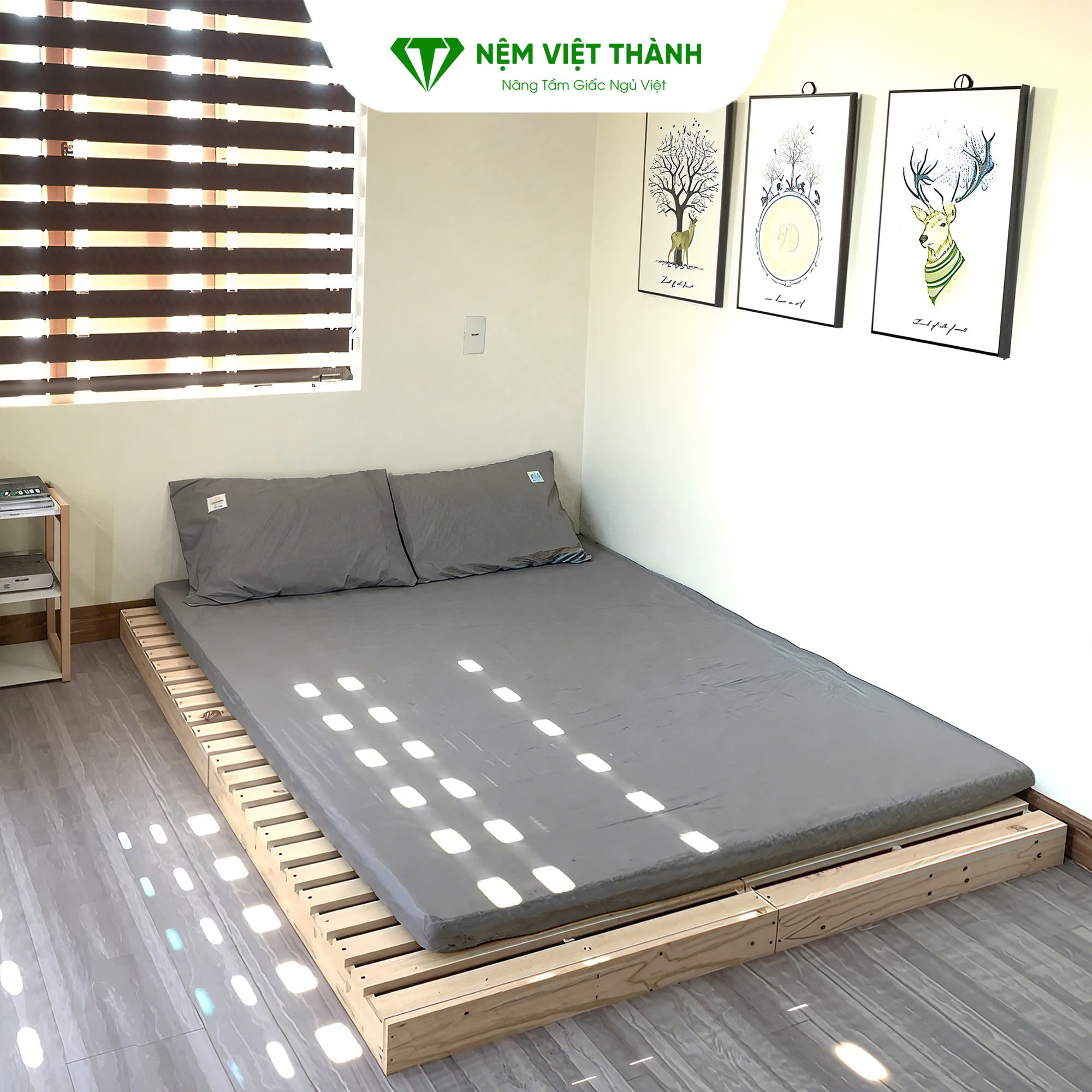 Bạn có thể lựa chọn pallet thay giường để đặt nệm