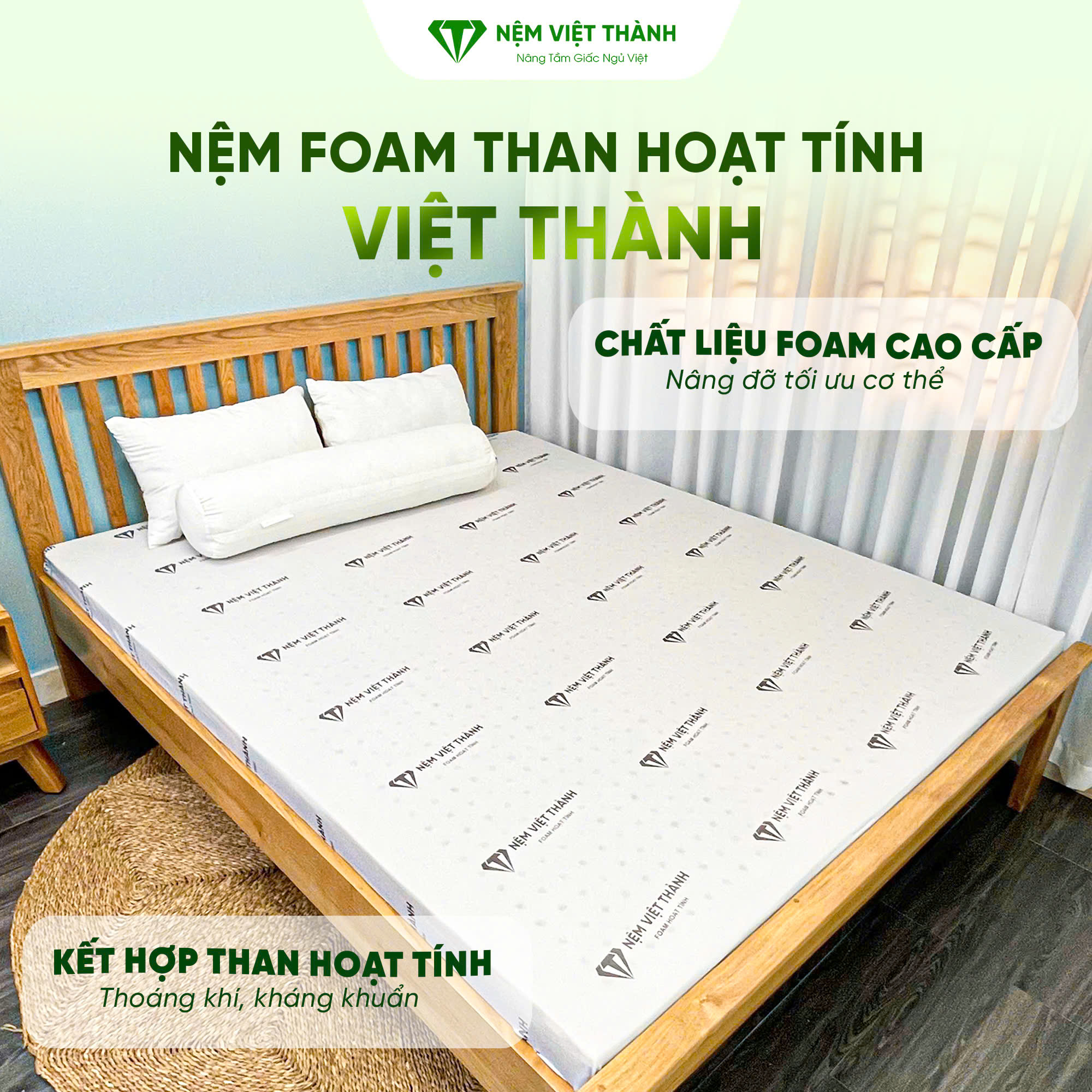 Nệm foam than hoạt tính Việt Thành