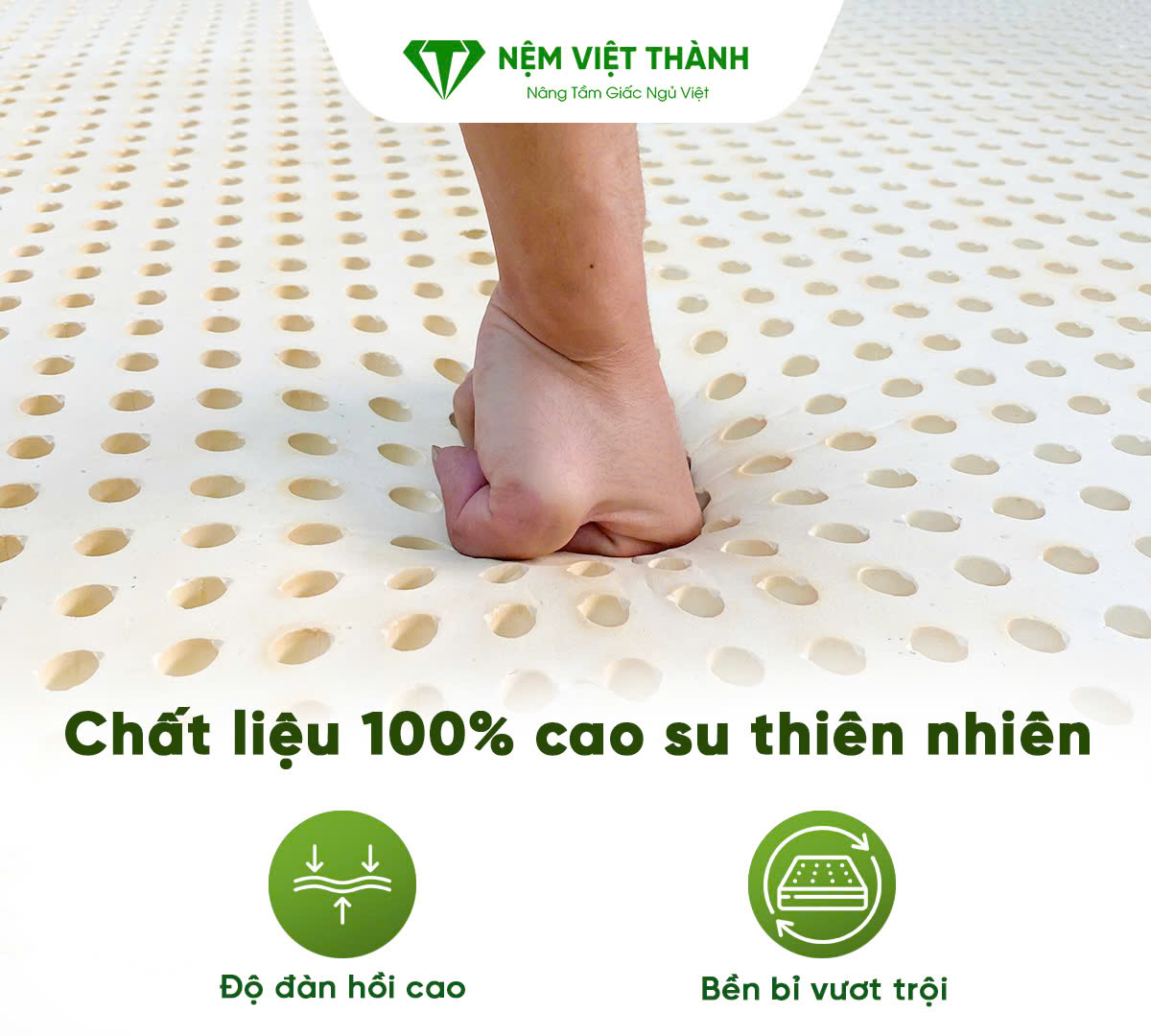 Độ bền vượt trội giúp tuổi thọ của nệm lâu hơn