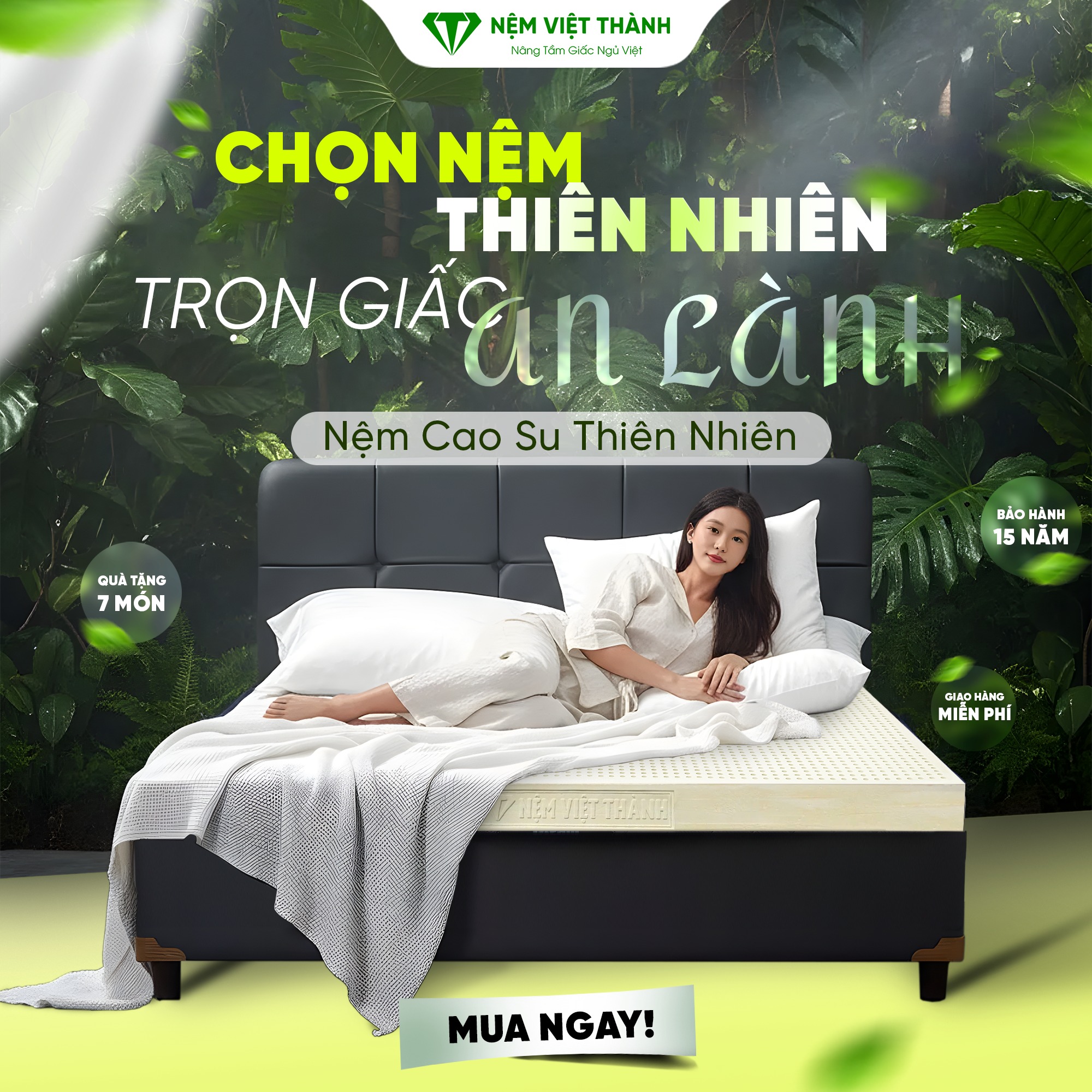 Nệm cao su thiên nhiên queen Việt Thành