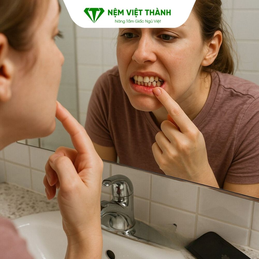 Vệ sinh răng miệng kém khiến vi khuẩn tích tụ và gây đắng miệng buổi sáng