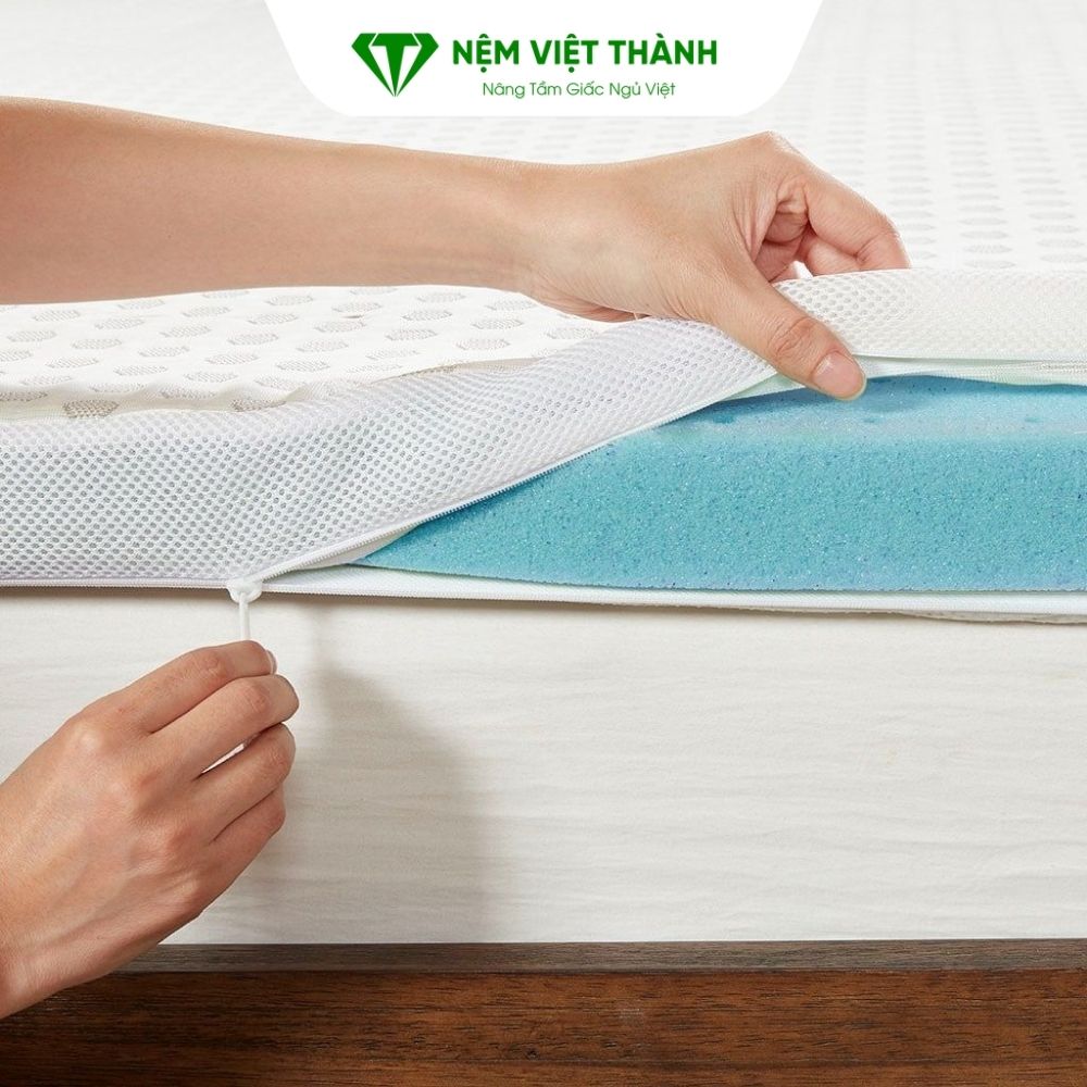Vỏ đệm bông ép có thể tháo rời để giặt dễ dàng