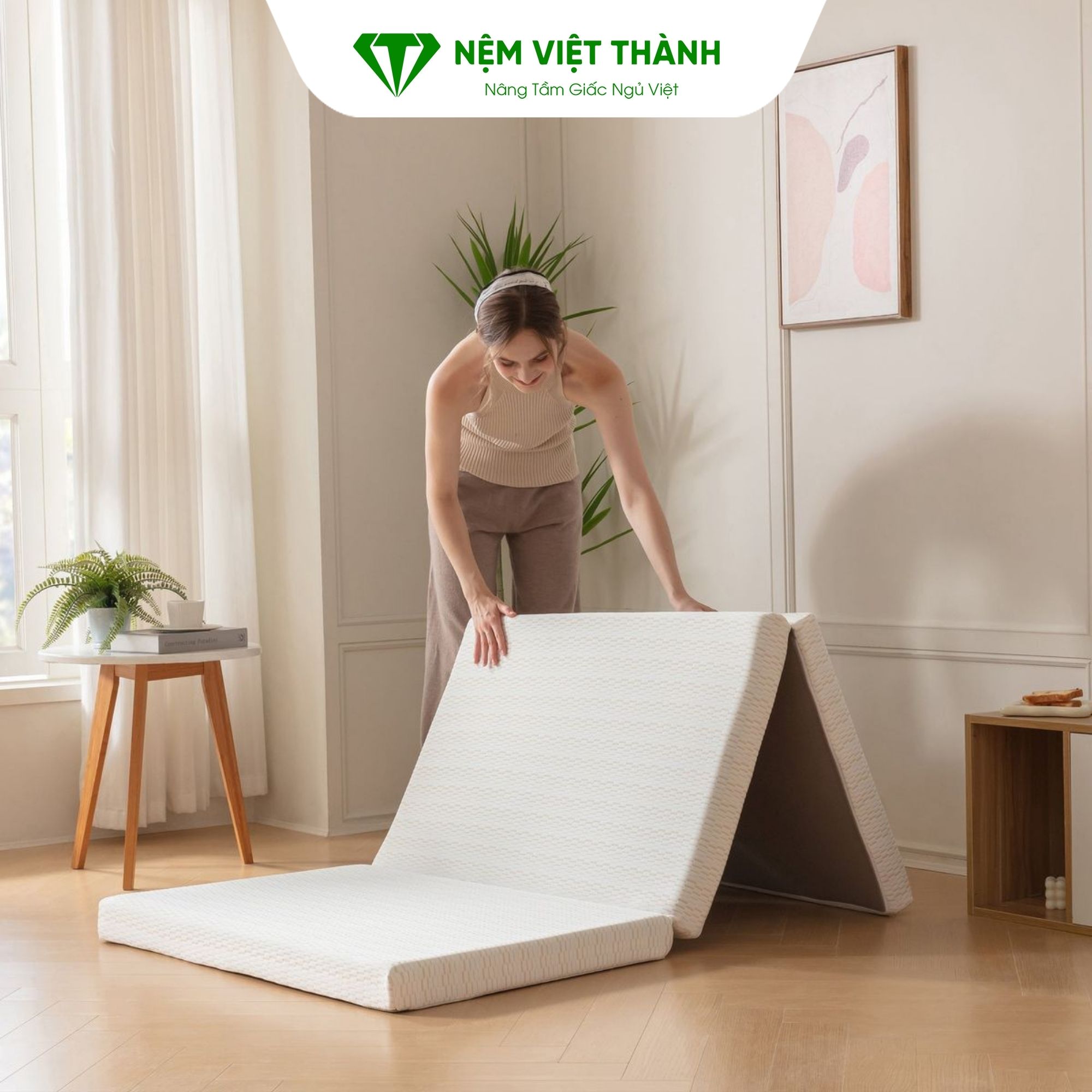 Nệm gấp 3 phù hợp cho mọi đối tượng ưu tiện sự tiện lợi