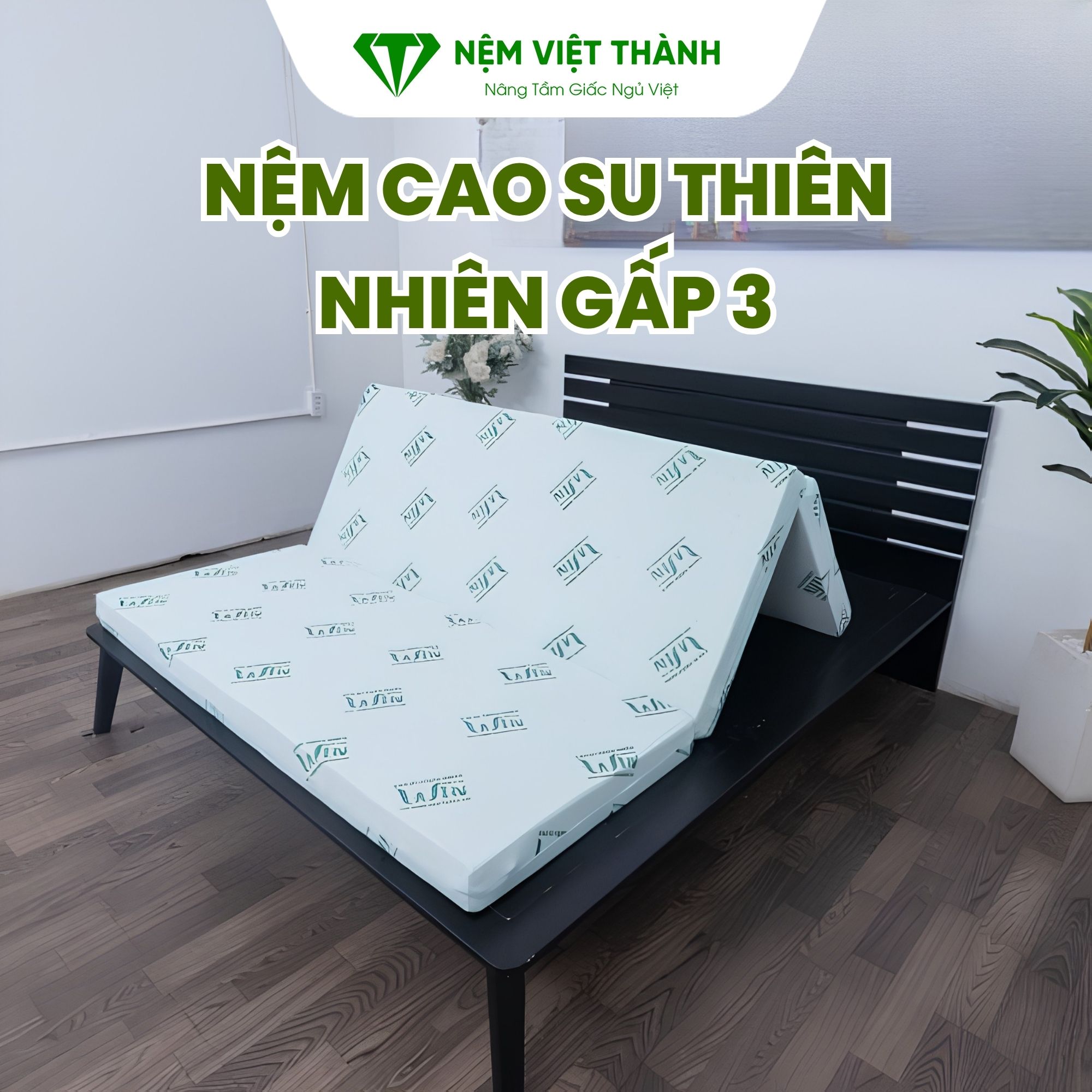 Nệm cao su thiên nhiên gấp 3