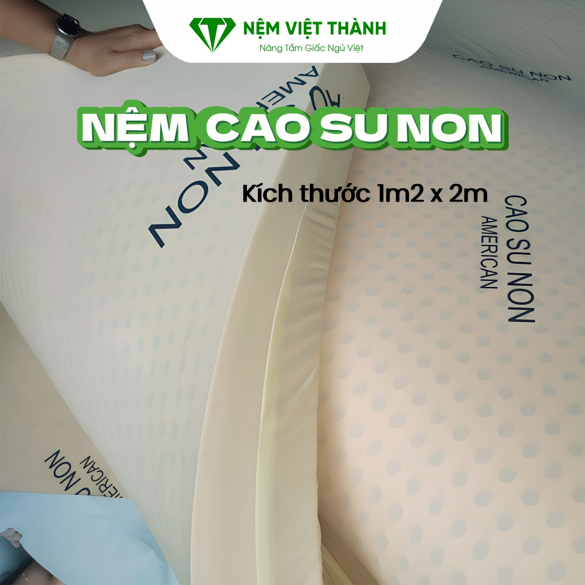 Nệm 1m2x2m bằng chất liệu cao su non