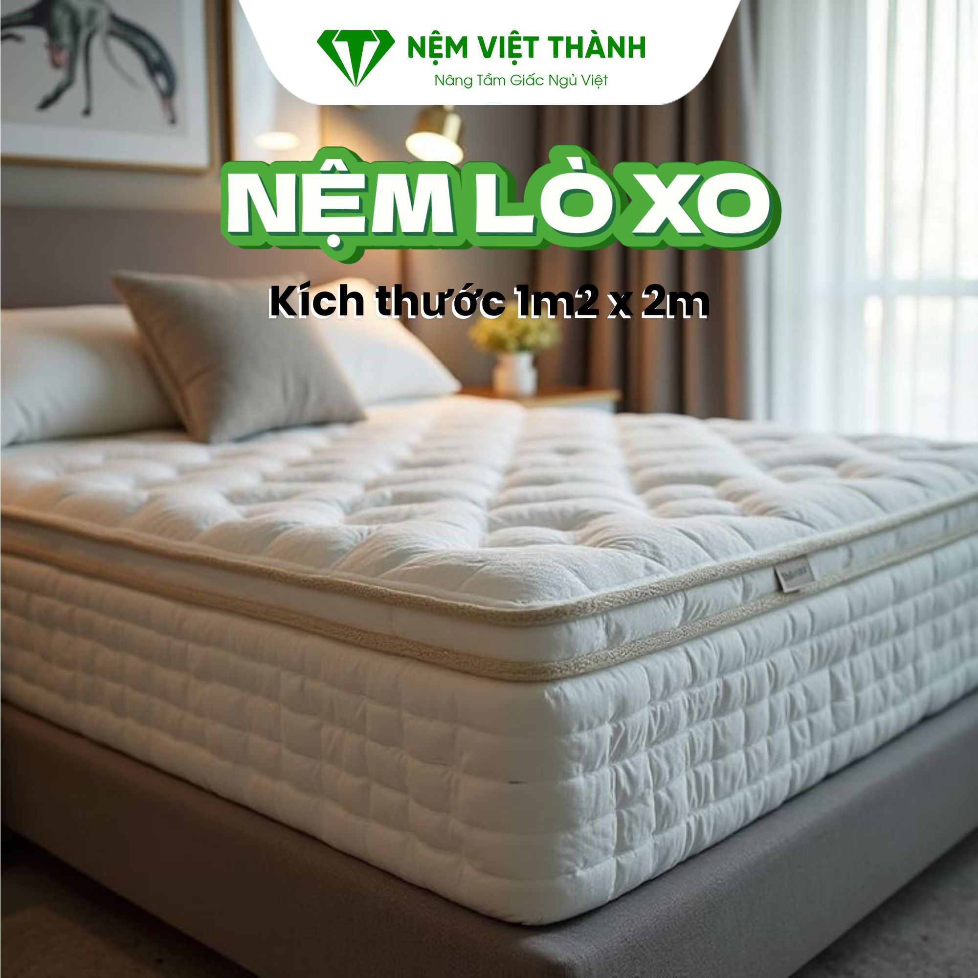Nệm 1m2 x 2m lò xo