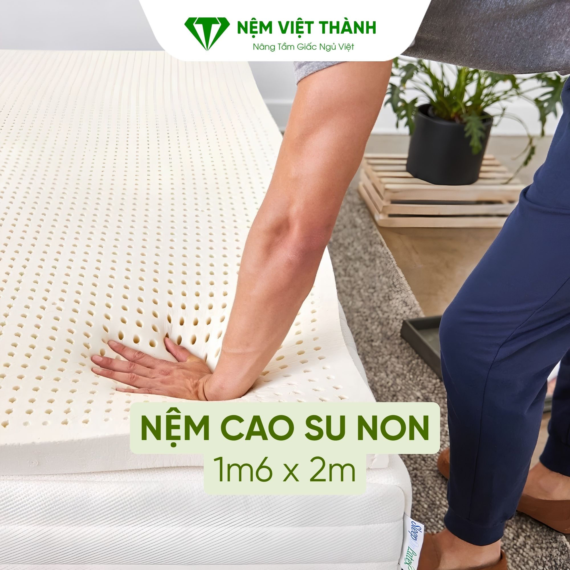 Nệm cao su non 1m6 x 2m