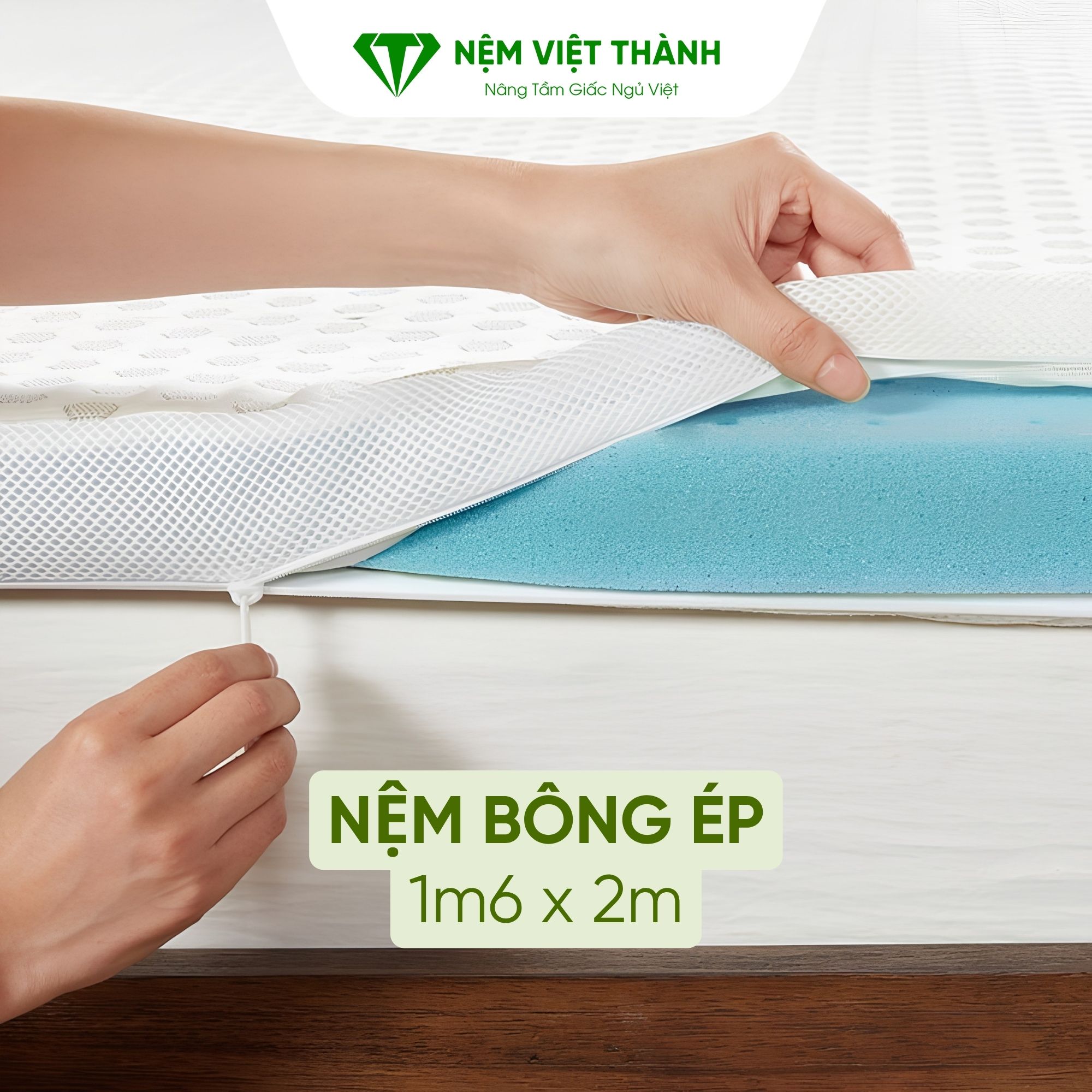 Nệm bông ép 1m6 x 2m