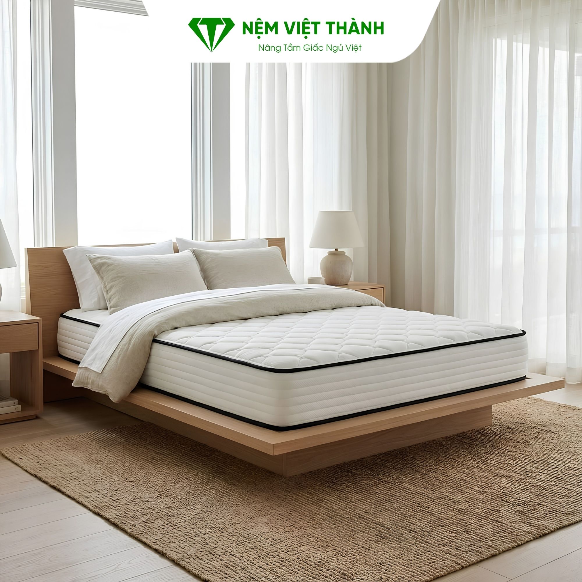 Nệm 1m8 x 2m hiện nay có nhiều chất liệu khác nhau