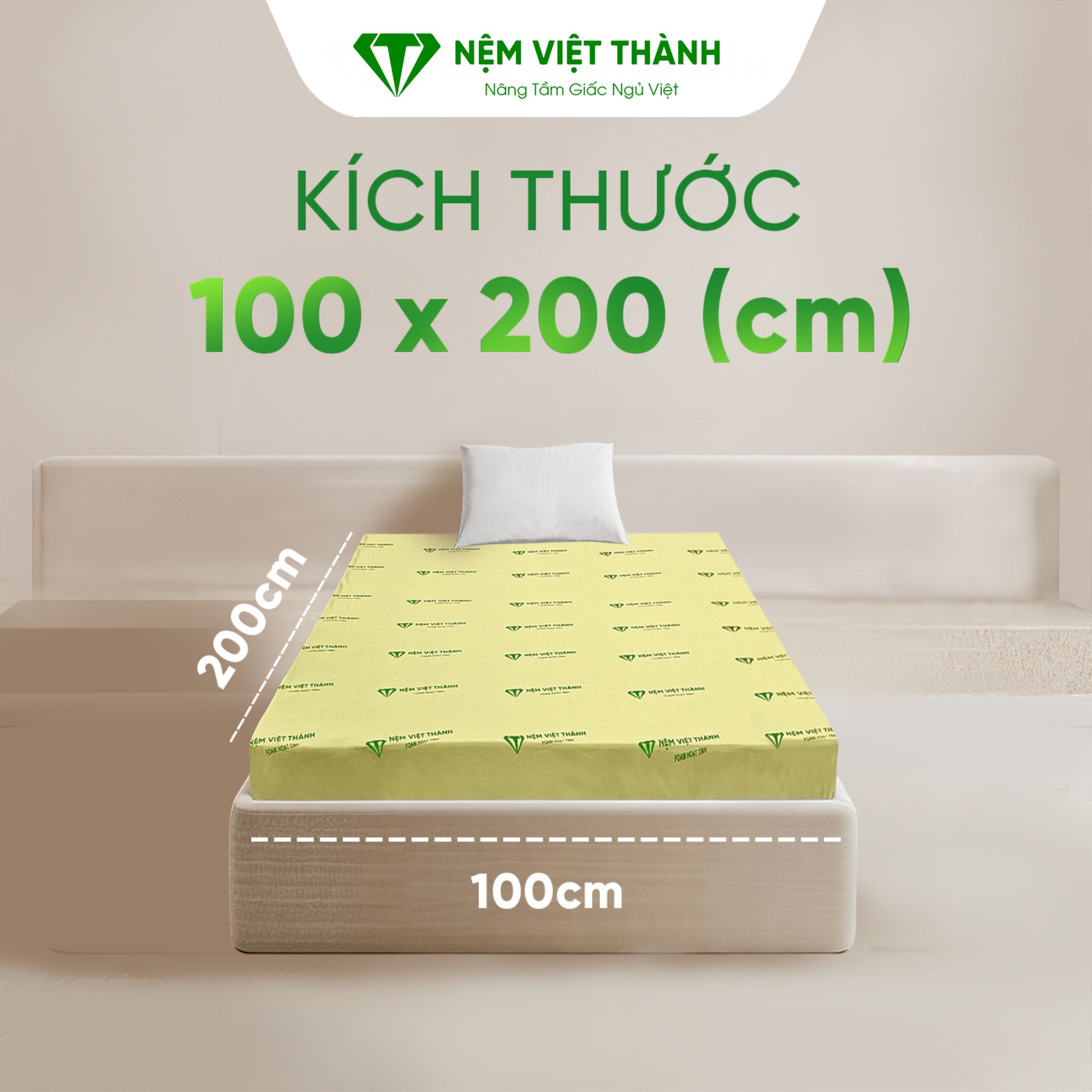 Nệm 1mx2m giá bao nhiêu phù hợp phòng ngủ nhỏ và căn hộ hiện đại