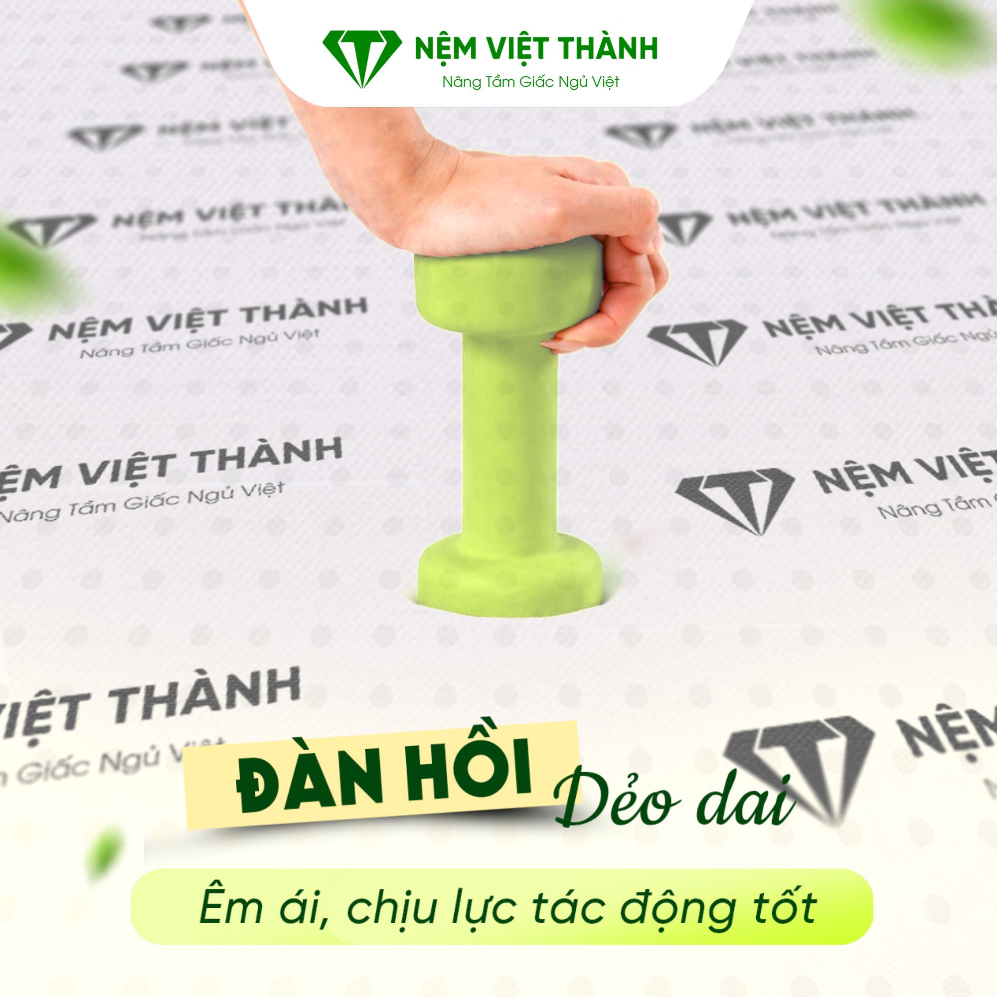 Nệm có độ đàn hồi tốt giúp phân bổ áp lực cơ thể khi nằm ngủ