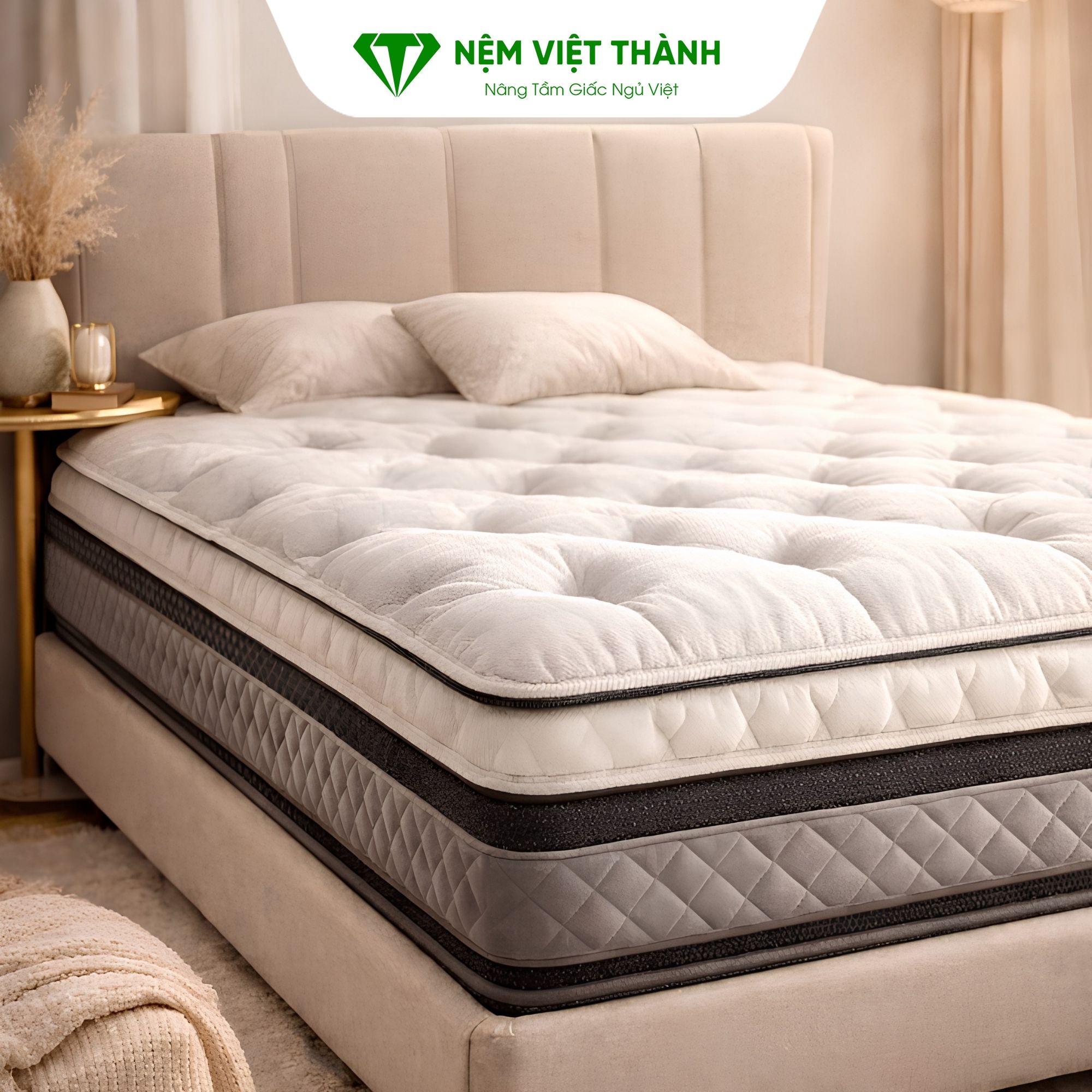 Nệm 2m x 2m bằng chất liệu lò xo
