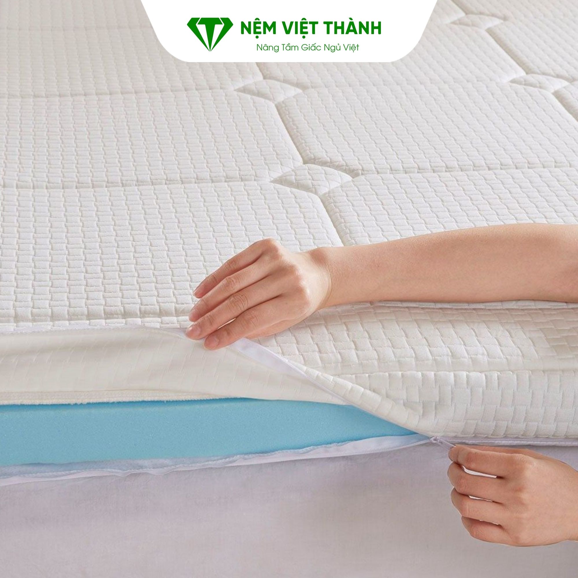 Nệm 2m x 2m bằng chất liệu bông ép
