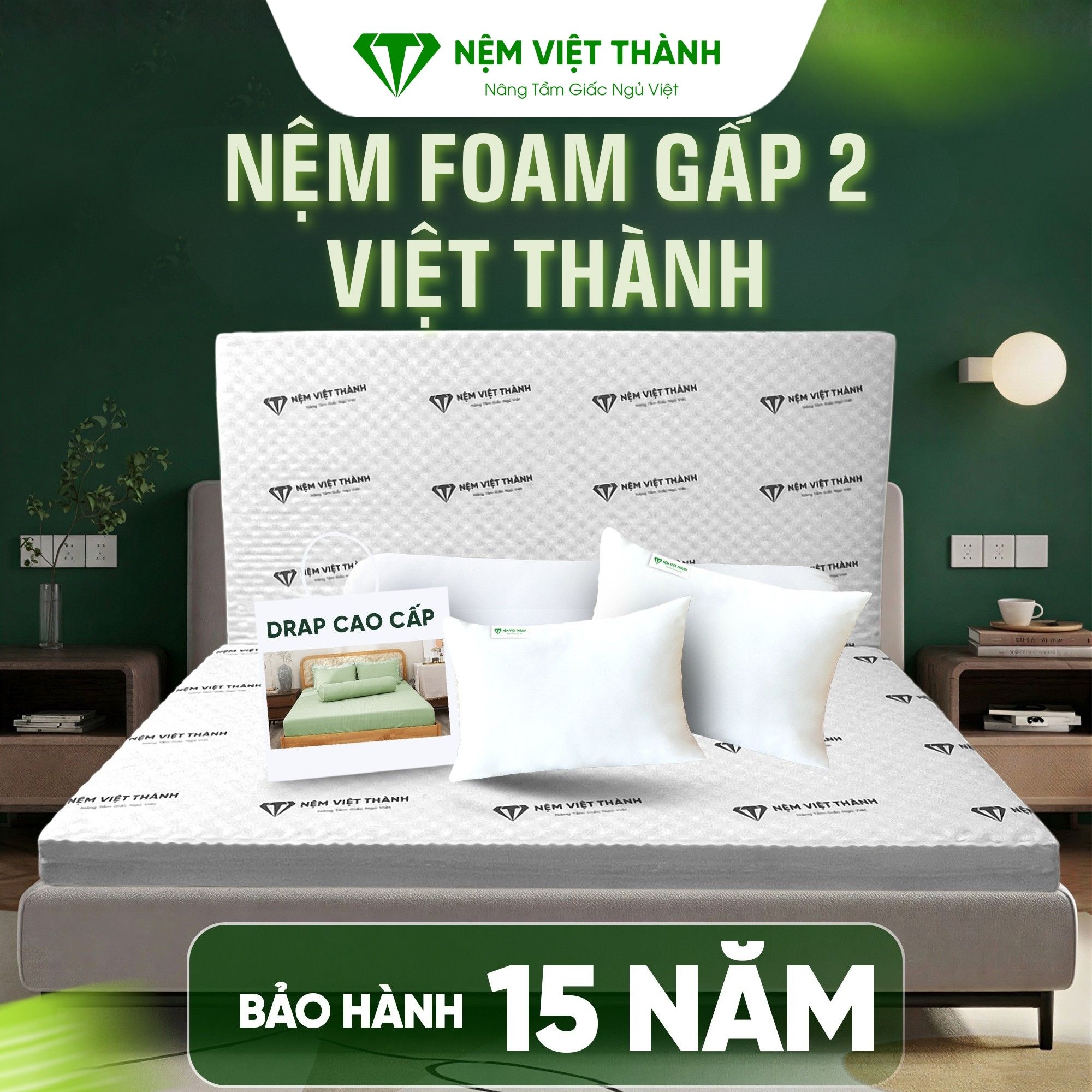 Nệm Foam Gấp 2 Việt Thành