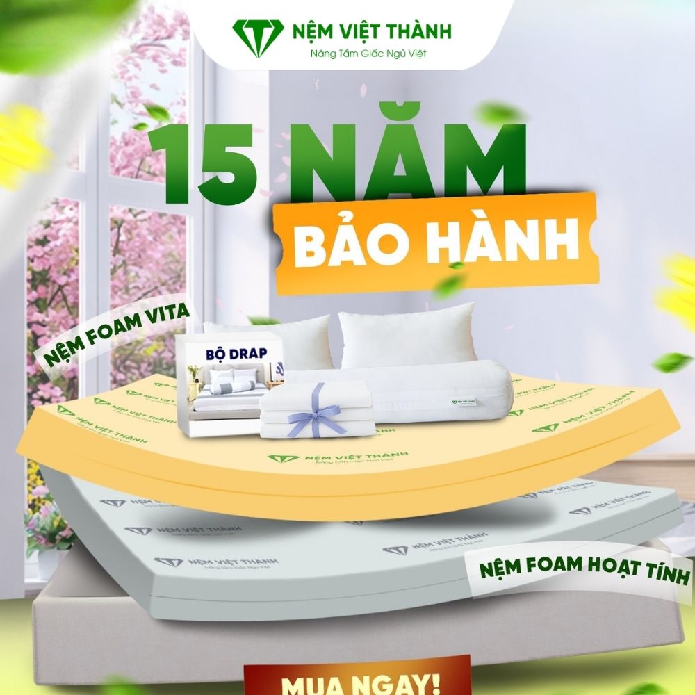Nệm Foam Việt Thành dành cho gia đình yêu thích sự êm ái và thoáng mát