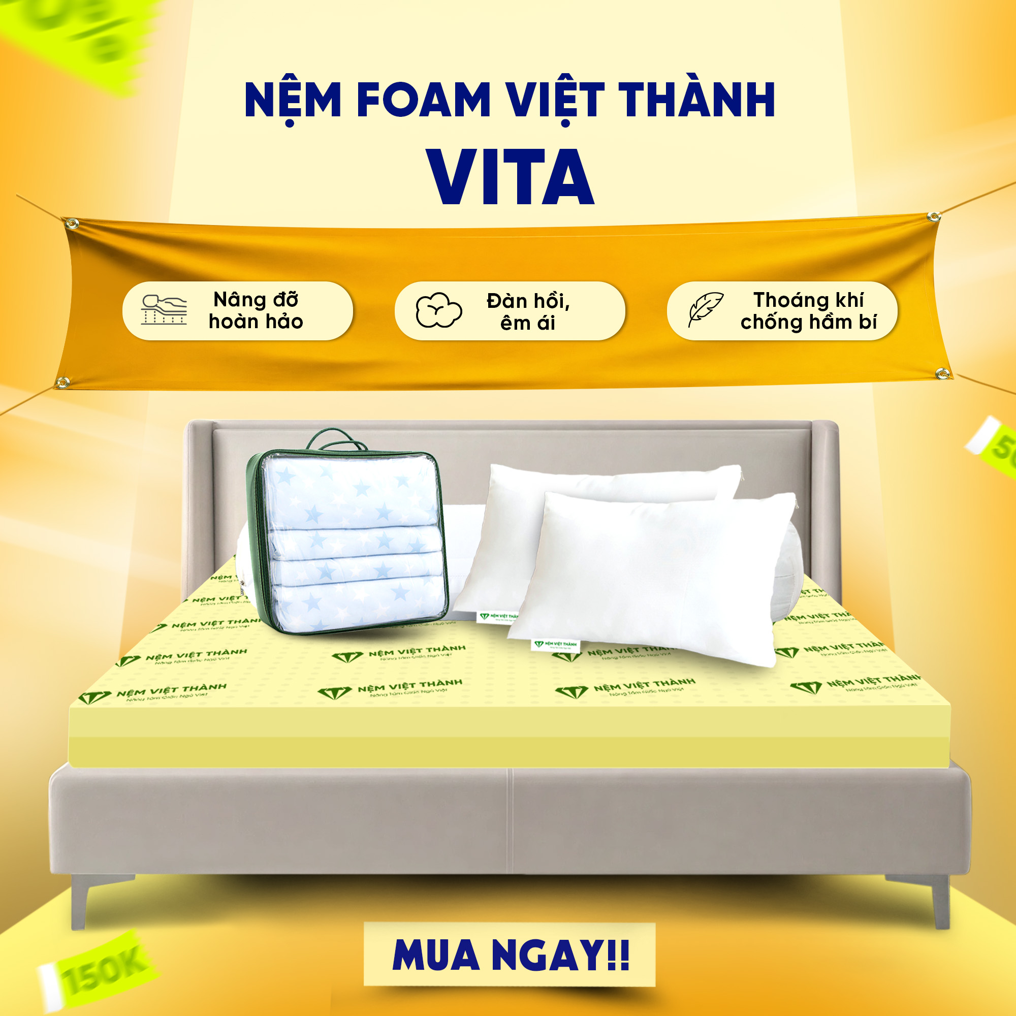 Nệm foam vita Việt Thành