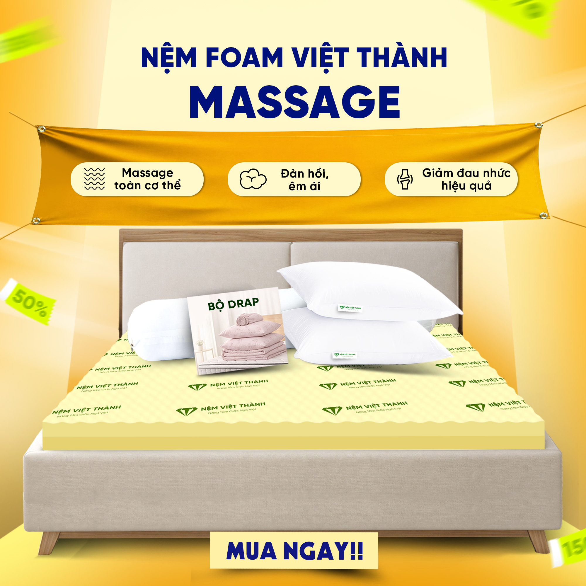Nệm foam massage Việt Thành