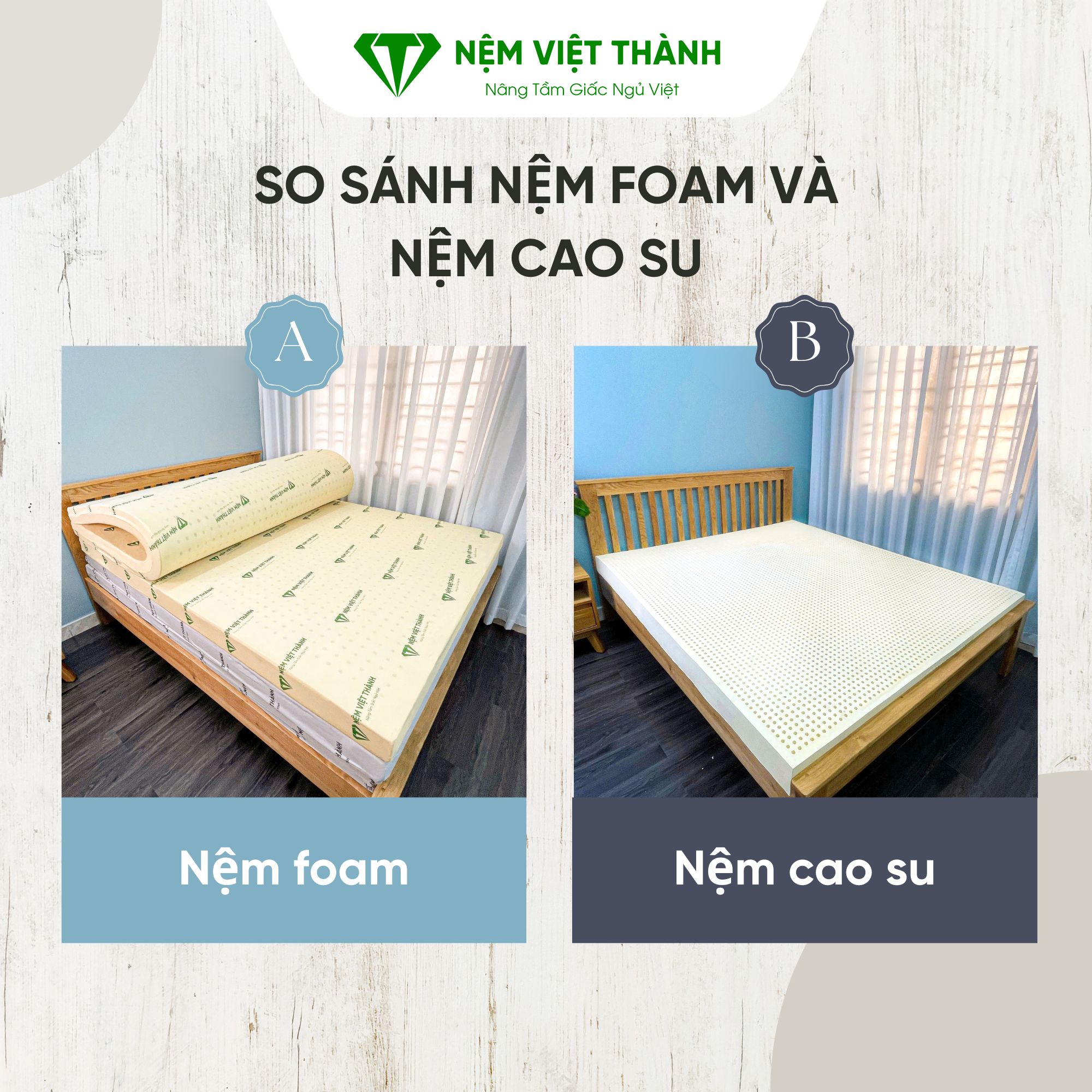 So sánh nệm foam với nệm cao su