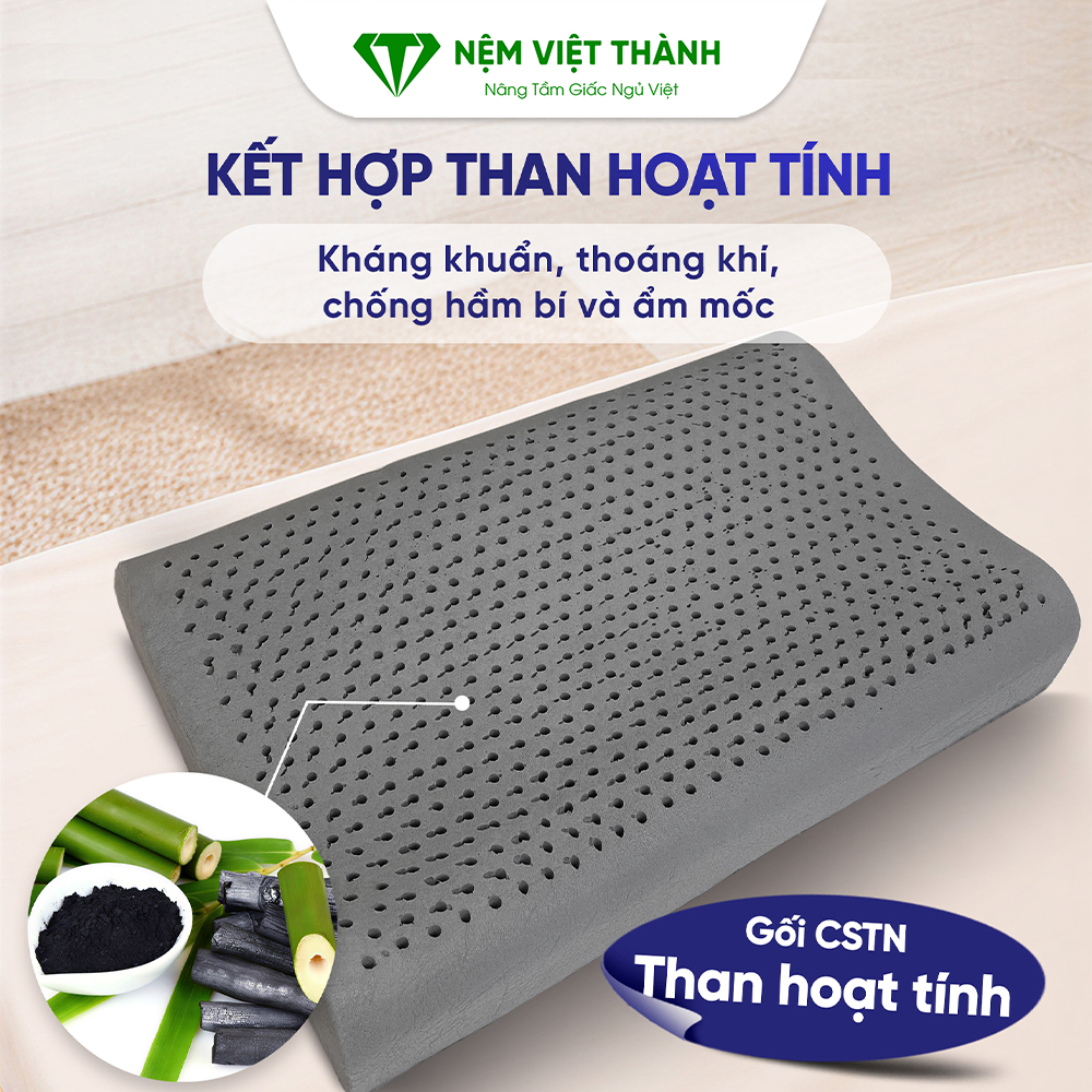 Gối nằm cao su thiên nhiên than hoạt tính Việt Thành