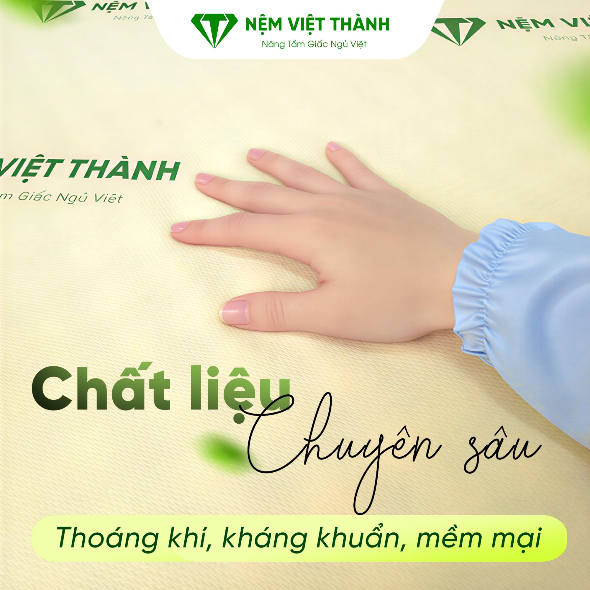 Nệm foam với chất liệu chuyên sâu cải thiện thoáng khí khi so sánh nệm foam và nệm bông ép