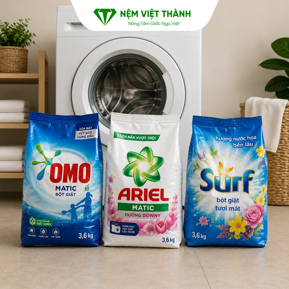 Sử dụng bột giặt và nước ấm để là cách xử lý vết ố vàng hiệu quả