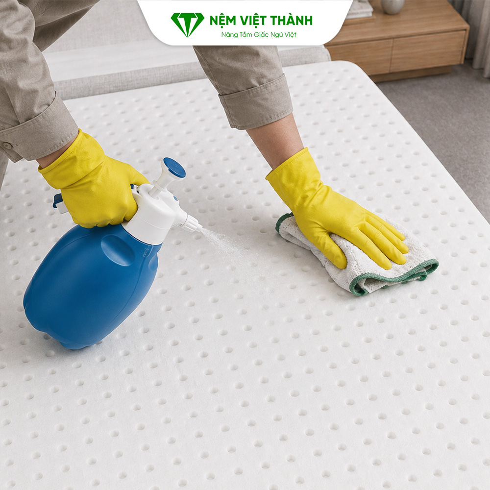 Vệ sinh định kỳ để đảm bảo tuổi thọ nệm cao su Vệ sinh định kỳ để đảm bảo tuổi thọ nệm cao su
