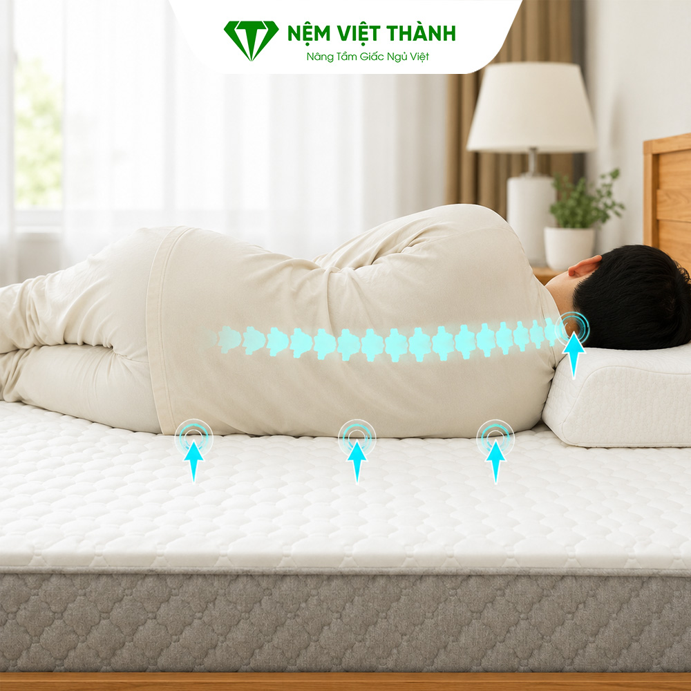 Nệm cao su tổng hợp hỗ trợ nâng đỡ cột sống khi nằm Nệm cao su tổng hợp hỗ trợ nâng đỡ cột sống khi nằm